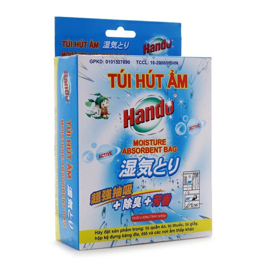 [HOT] Hộp 5 túi hút ẩm Hando 50g x túi