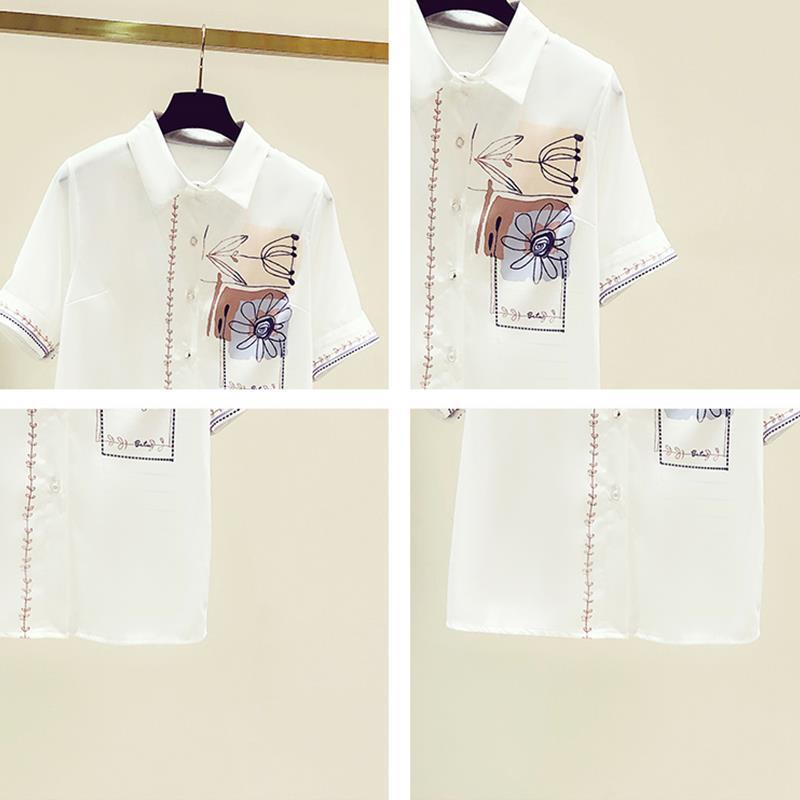 Áo Sơ Mi Chiffon Ngắn Tay In Họa Tiết Thời Trang Nữ Sành Điệu