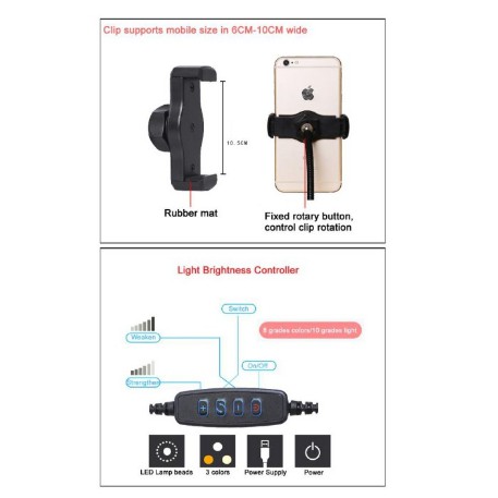 Cây Livestream 3 Chân Có Đèn Cao 2m1 Có Giá Đỡ 4 Điện Thoại - Cây Đỡ Micro - Khay Đỡ Sound Card