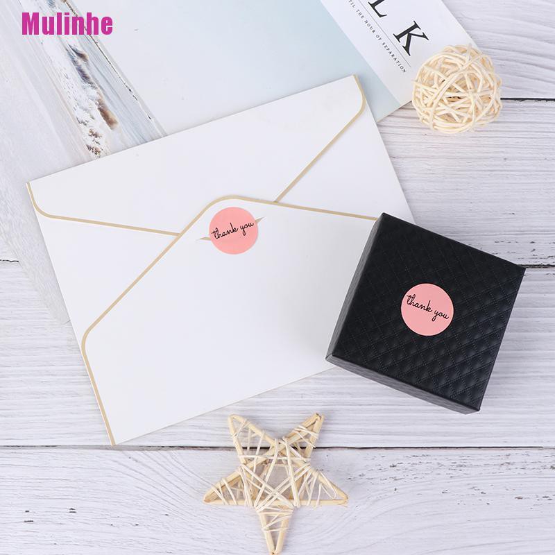 Cuộn 500 Sticker Thank You 1inch Màu Hồng Trang Trí Tiệc