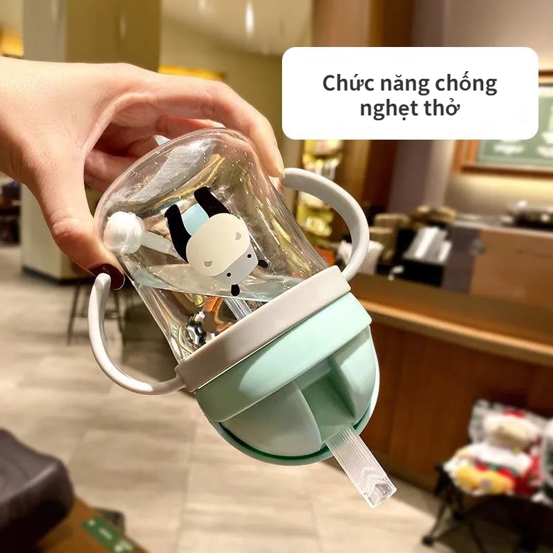Bình Uống Nước Có Tay Cầm Và Ống Hút Chống Sốc/Rơi Vỡ Dành Cho Trẻ Em 250ml GYL242