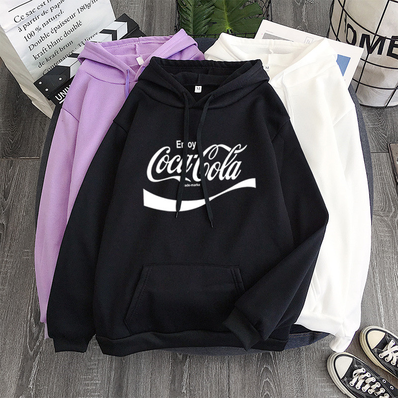 COCA COLA Áo Hoodies tay dài thời trang dành cho nữ