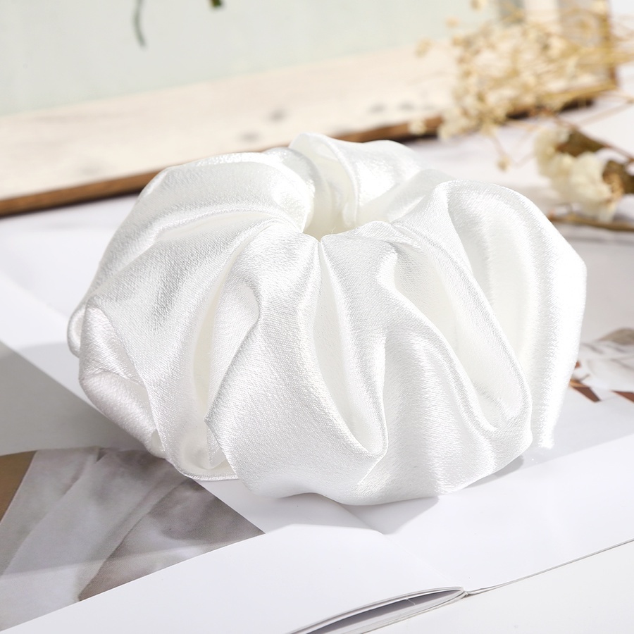 Thun cột kẹp tóc màu trơn bằng satin thời trang cho nữ