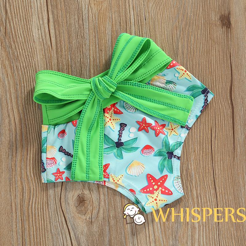 WHISPERS-Baby Girl´s Bathing Suit Lemon/Starfish/Stripe Baggy Sleeve Swim Tops + High Waist Bathing Shorts