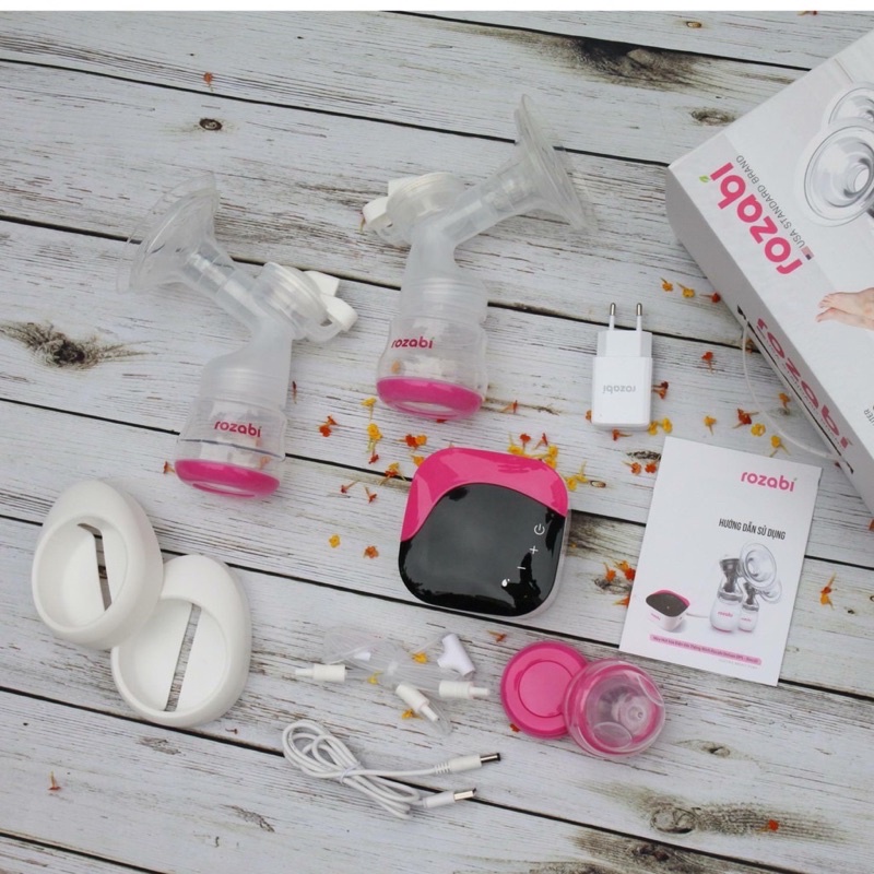 Phụ kiện Máy hút sữa điện đôi Rozabi Deluxe kết hợp 3 chế độ matxa, hút và vắt kiệt