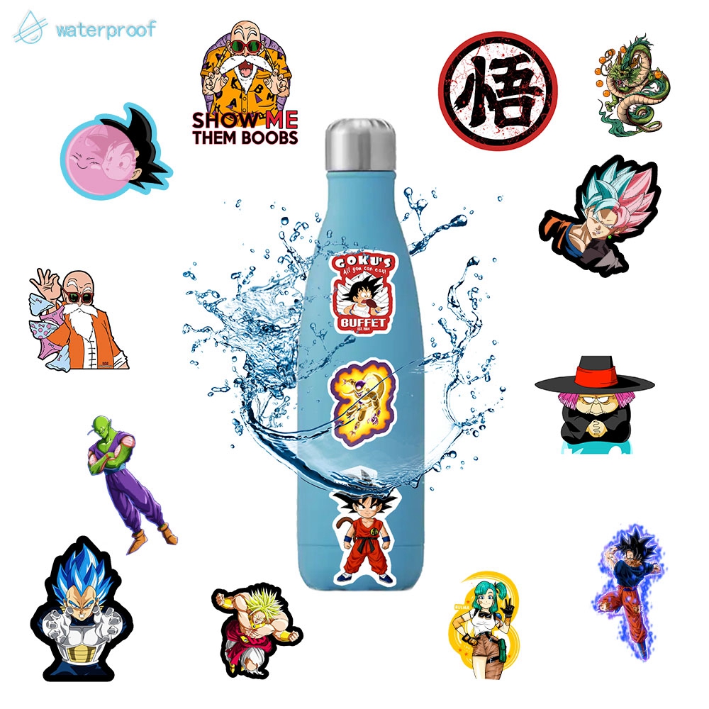 Bộ 50 miếng dán trang trí hình nhân vật phim hoạt họa Dragon Ball xinh xắn
