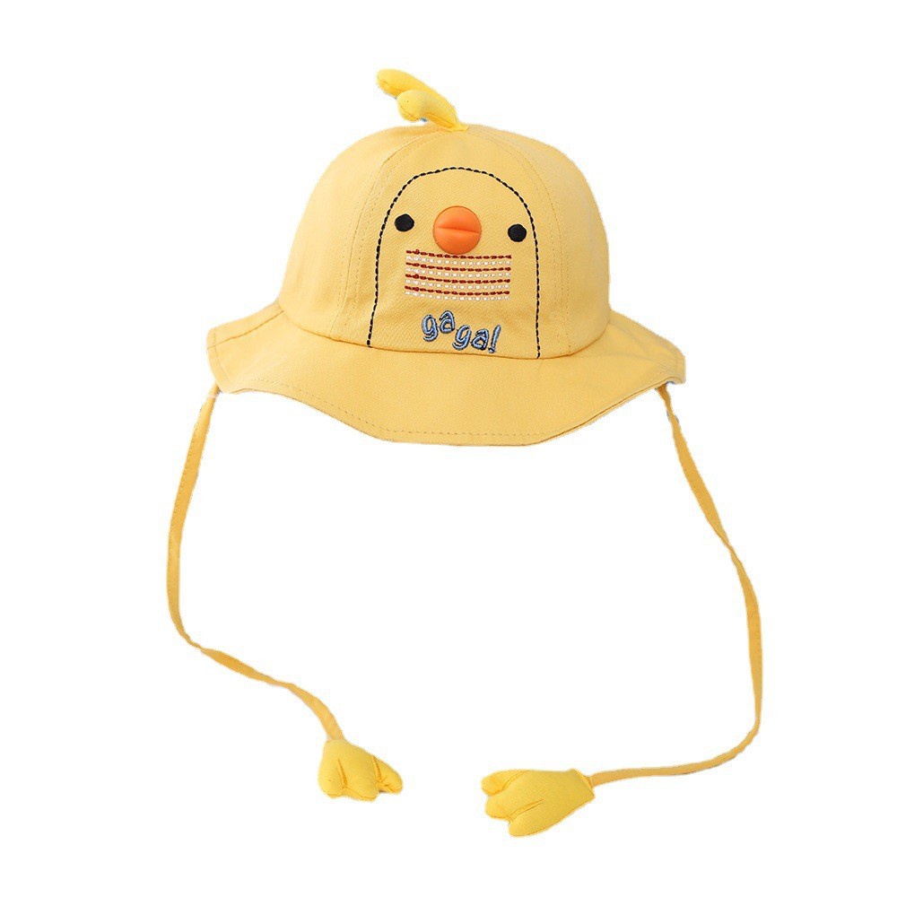 Nón Vành Tròn Thêu Hình Gà Con Phong Cách Mới Cho Trẻ Em 8-24 Tháng