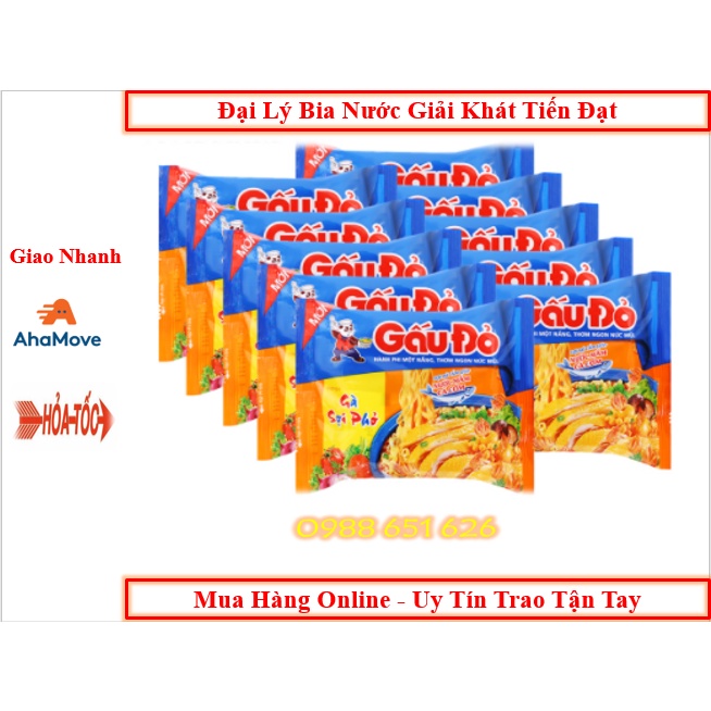 Thùng Mì Gấu đỏ gà sợi phở 30 gói x 64g