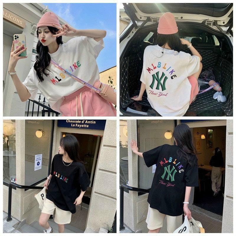 Áo Thun Unisex Chất Cotton 100% Mịn Mát In N Y Like Màu Đen/Trắng