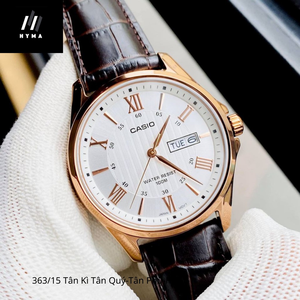 Đồng hồ nam đẹp dây ca Casio MTP 1384L-7A Mặt trắng Size 41mm chống nước 100 mét Bảo hành 1 năm Hyma watch
