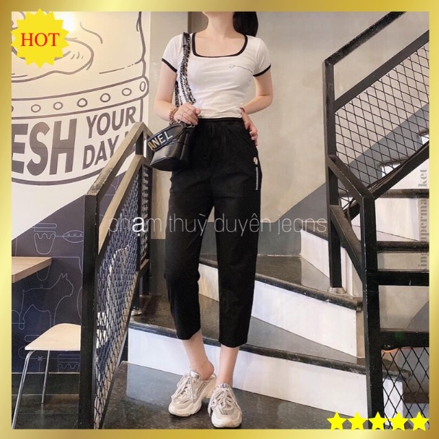 [Có Size 90kg] Quần Baggy Nữ Thêu Hoa Cúc Đẹp 2022