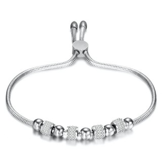 Lắc Tay Nữ Kiểu Dây Rút Dây Rút Charm Đá Sang Trọng Titan Ko Đen Ko Ngứa TT 1975