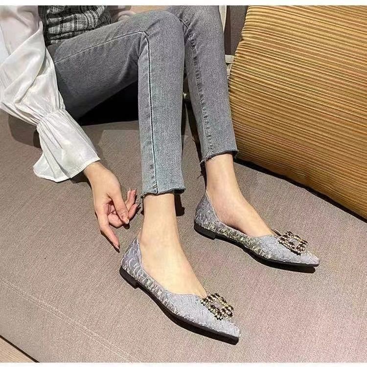 Giầy lười Giày Búp Bê Mũi Nhọn Đế Bằng Mềm Mại Thời Trang Xuân Hè Dễ Phối Đồ Cho Nữ