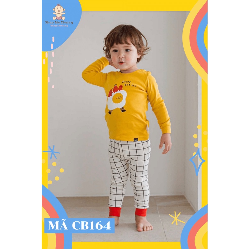 BỘ THU ĐÔNG DÀI TAY CAO CẤP TRẺ EM CỦA HÃNG CORDI-I, CHẤT THUN COTTON ORGANIC, MẪU TRỨNG ỐP LA
