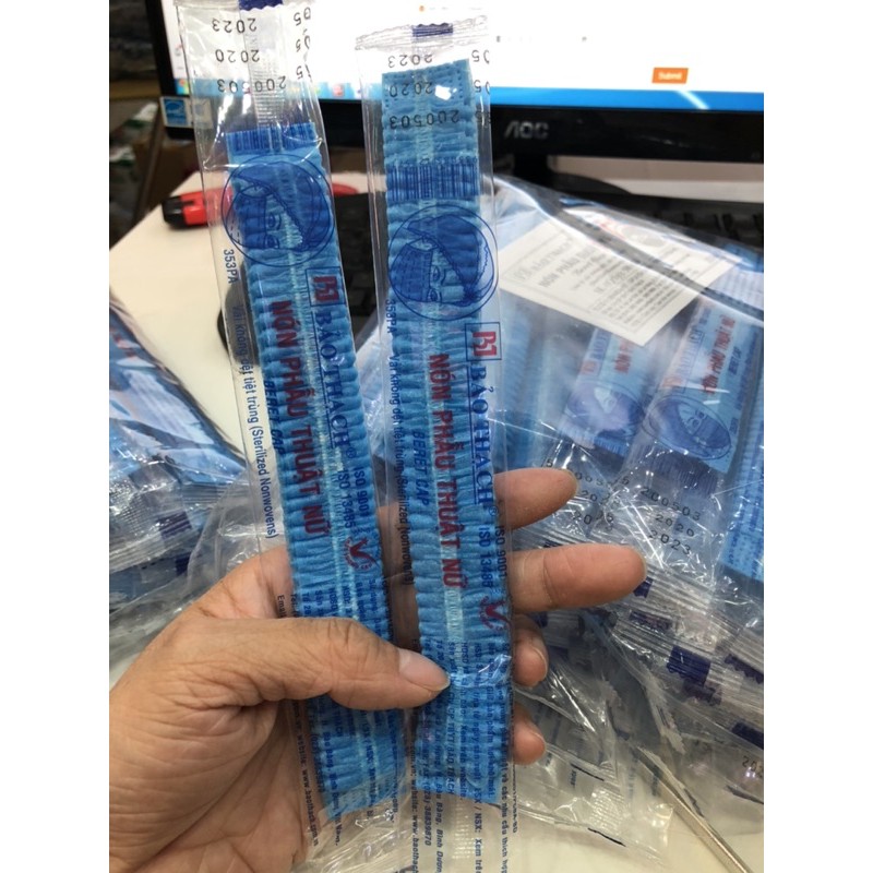 BỊCH 50c NÓN GIẤY Y TẾ/NÓN MŨ GIẤY PHẪU THUẬT BẢO THẠCH NÓN GIẤY TRÙM TÓC, NÓN CON SÂU TIỆT TRÙNG BẢO THẠCH