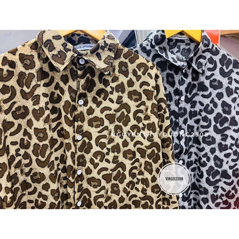 [Ảnh thật/Sẵn]Áo sơmi voan da báo hot trend/Áo sơmi đuôi tôm | BigBuy360 - bigbuy360.vn