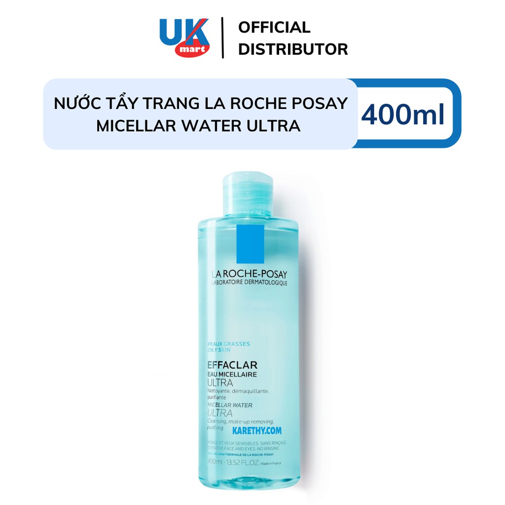 Nước Làm Sạch Sâu Tẩy Trang Cho Da Dầu Nhạy Cảm La Roche-Posay Micellar Water Ultra 400ml