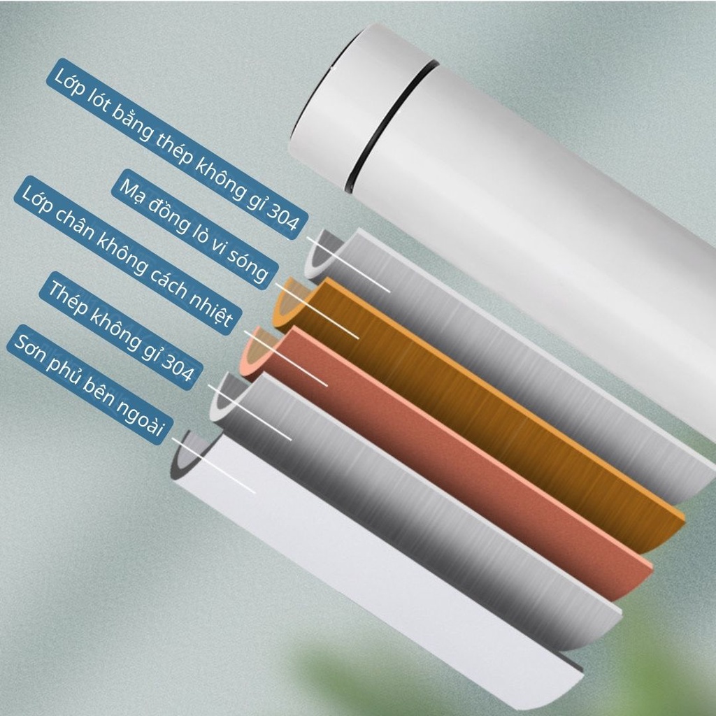 Bình giữ nhiệt cảm ứng nhiệt độ, bình giữ nhiệt 5 lớp an toàn cho sức khỏe