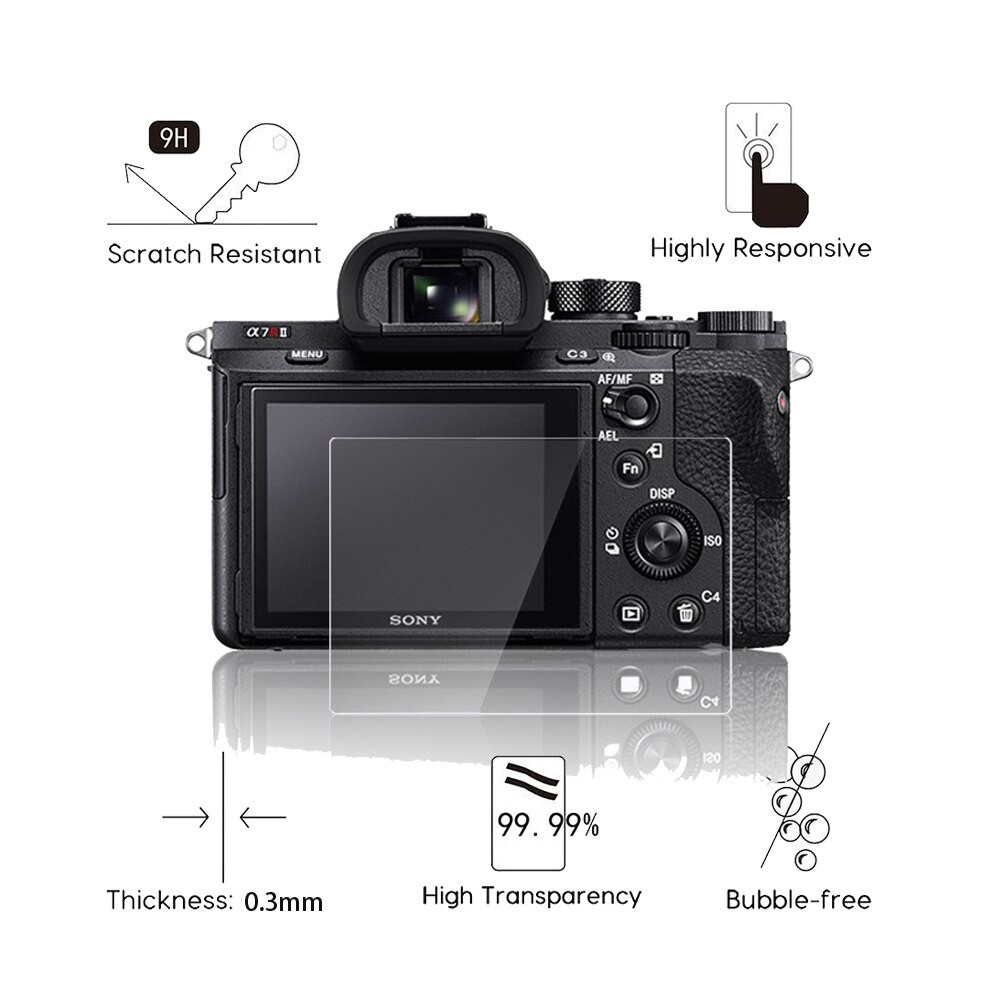 Set 2 Kính Cường Lực Bảo Vệ Màn Hình Điện Thoại Sony A7 Ii Iii A7S A7R Iv A99 A9 A6300 A6000 A5000 A6400 Rx100 Nex-7 / 6 / 5 / 3n A33 A35 A55