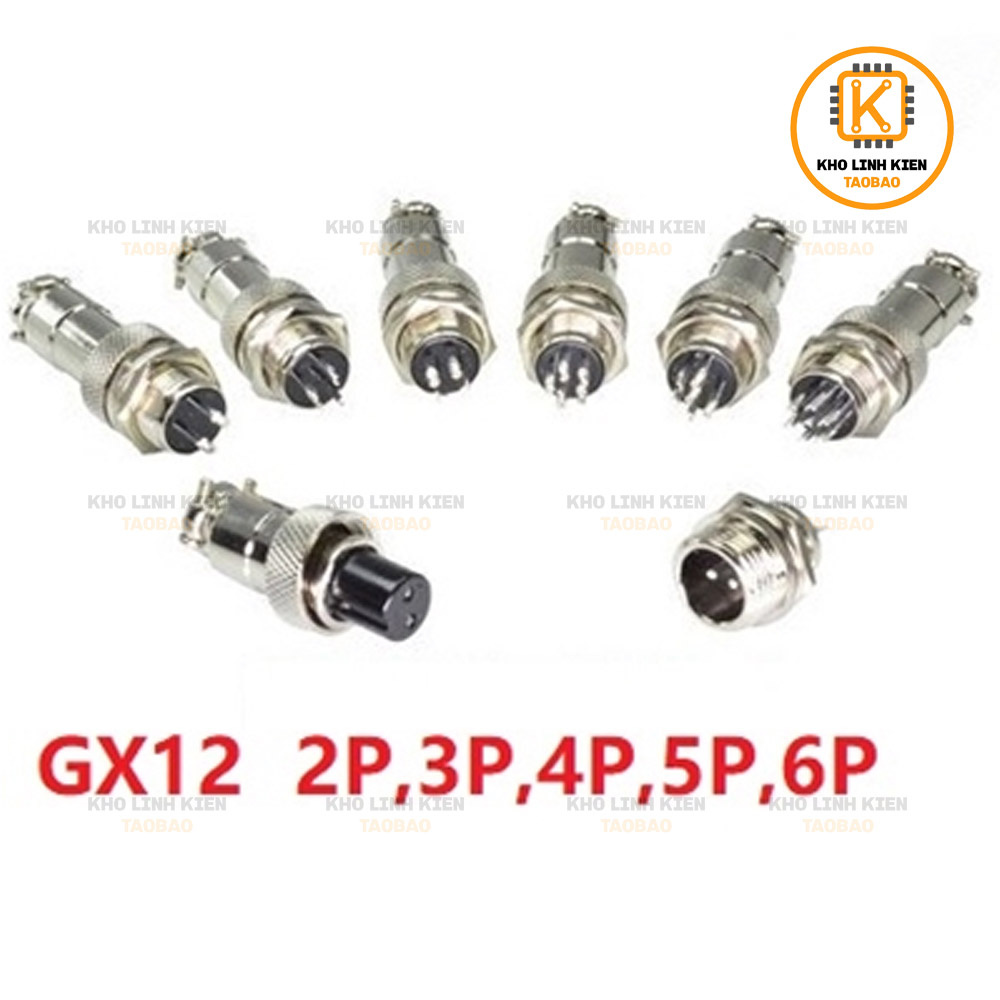 Jack GX12 Giắc Nối Máy CNC ( Các Kiểu chân GX12-2P,GX12-3P,GX12-4P,GX12-5P)