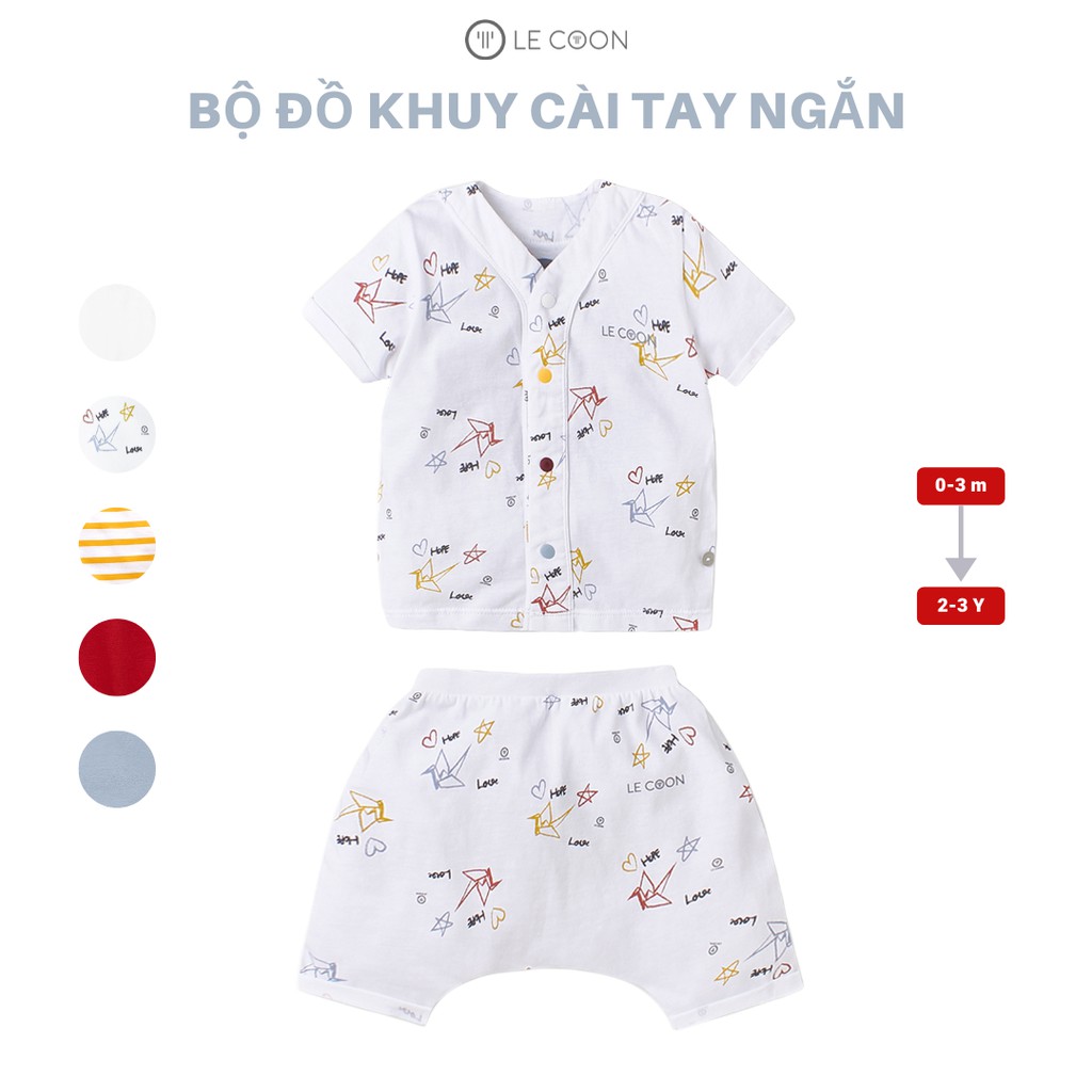 LE COON | Bộ Đồ Khuy Cài Tay Ngắn | COOL | 0-3 tuổi