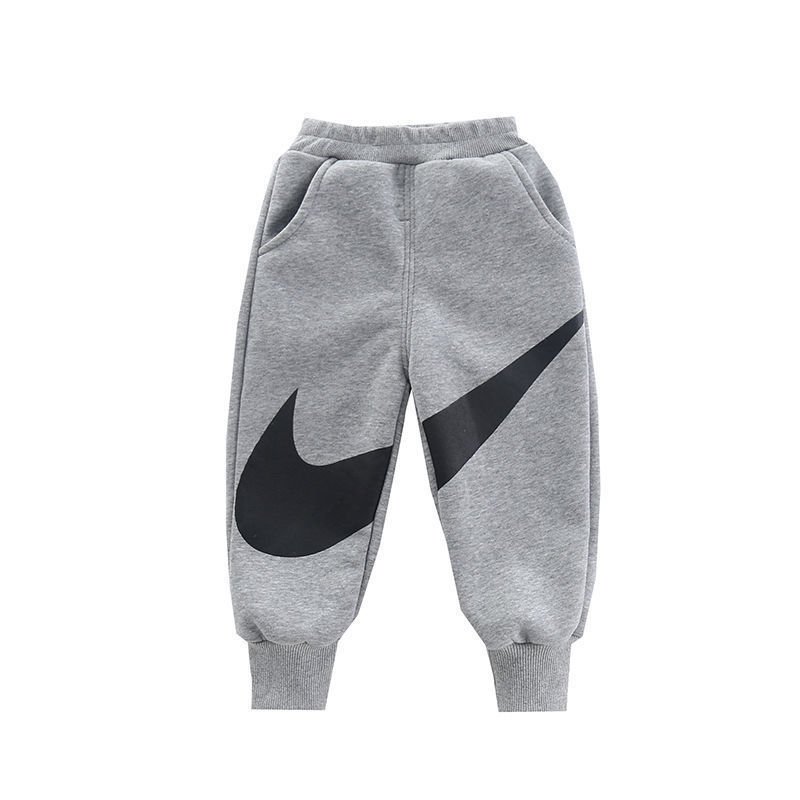 Winter Boys Thick Velvet Harlan Sports Pants ， Warm Children One Pants