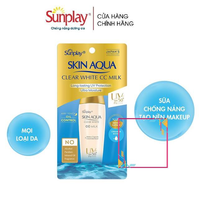 Sữa chống nắng tạo nền Sunplay Skin Aqua Clear White CC Milk 25g