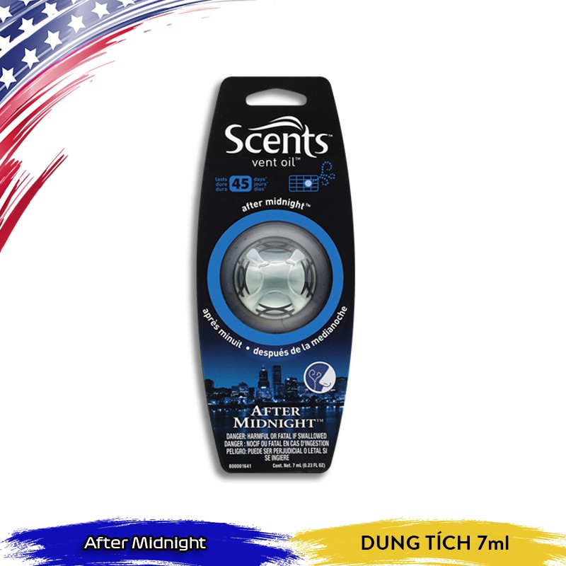 Tinh Dầu Gài Cửa Gió Khử Mùi Xe Hơi SCENTS VENT OIL 7ml khử mùi ô tô - Nhập Khẩu USA, nhiều mùi lựa chọn.