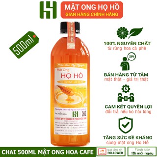 Mật ong hoa cafe nguyên chất 500ml - Mật Ong Họ Hồ mật ong thật, giá trị thật - Hút phấn rừng hoa cà phê Tây Nguyên