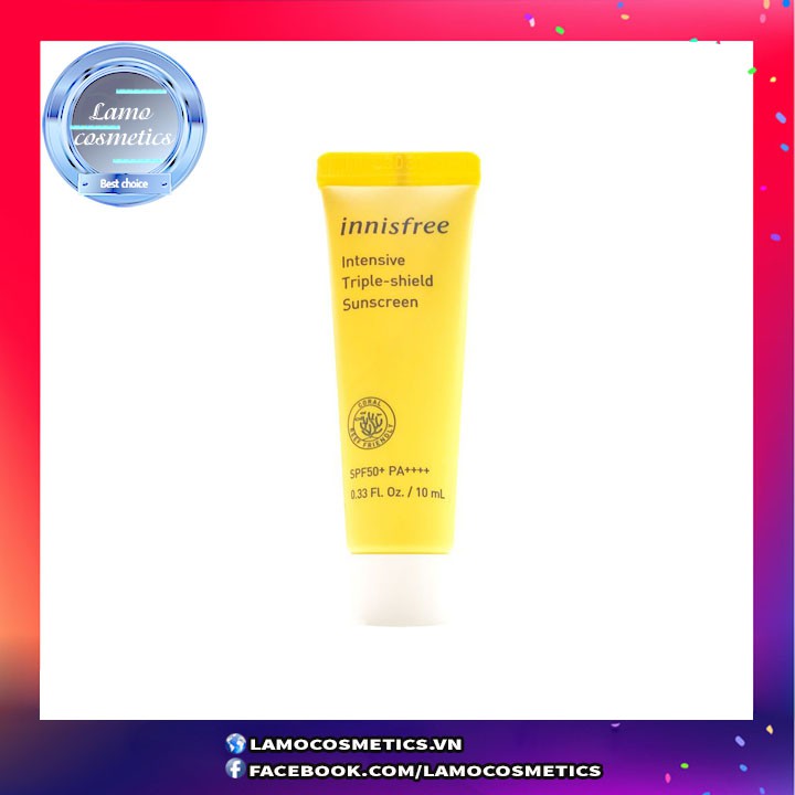 [MẪU MỚI NHẤT] Kem Chống Nắng Innisfree Intensive Triple Care Sunscreen Spf 50 Pa++++ 10ml