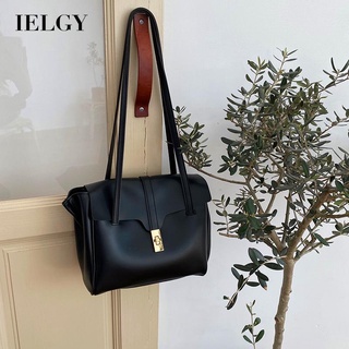 Túi xách tote IELGY đeo vai bằng da mềm nắp lật sức chứa lớn thời trang dạo phố cổ điển cho nữ