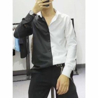 Áo sơ mi nam phối hai màu cực chất