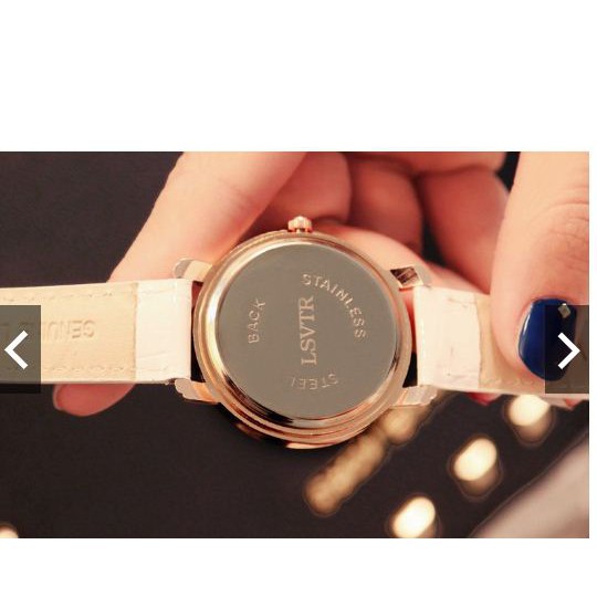 Đồng Hồ Nữ Lsvtr Dây Da Mặt Kim Loại 9025