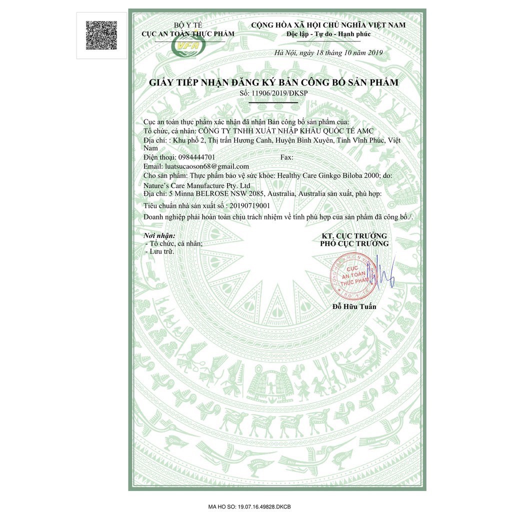 Health Care Ginkgo Biloba 2000mg bổ não của Úc, 100 viên