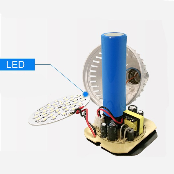 Bóng đèn LED tích điện cao cao cấp SUNTEK KM – 5818A 9W + Tặng đèn ngủ cảm biến ánh sáng