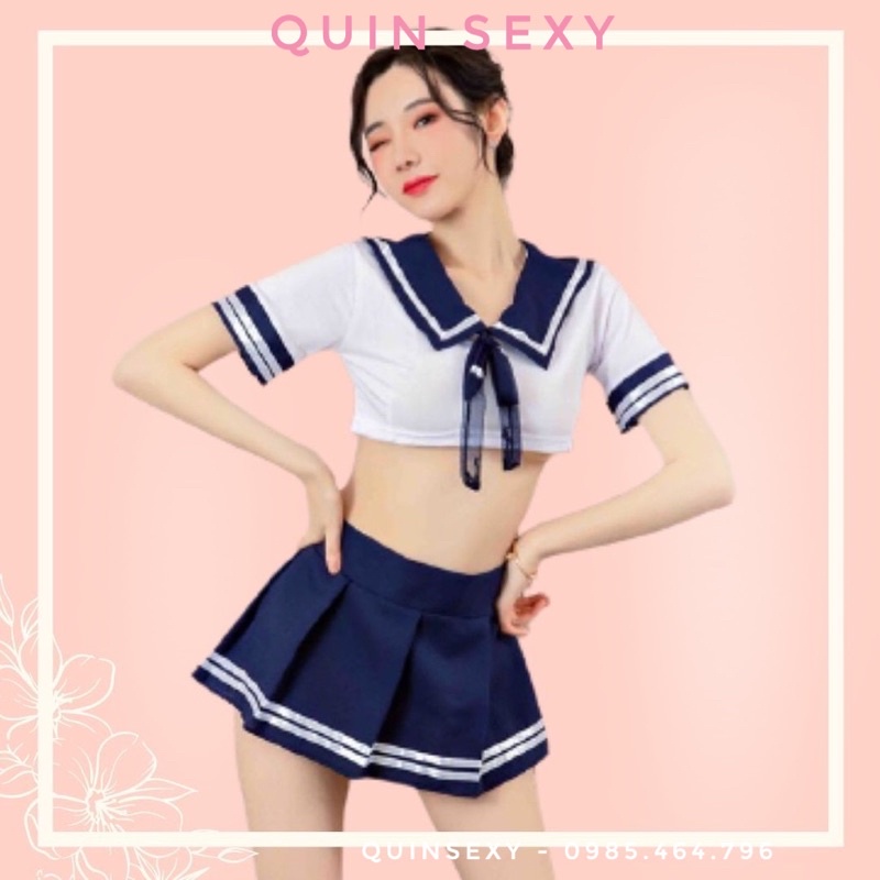 Bộ học sinh Nhật Bản Quyến Rũ xanh trắng CL006