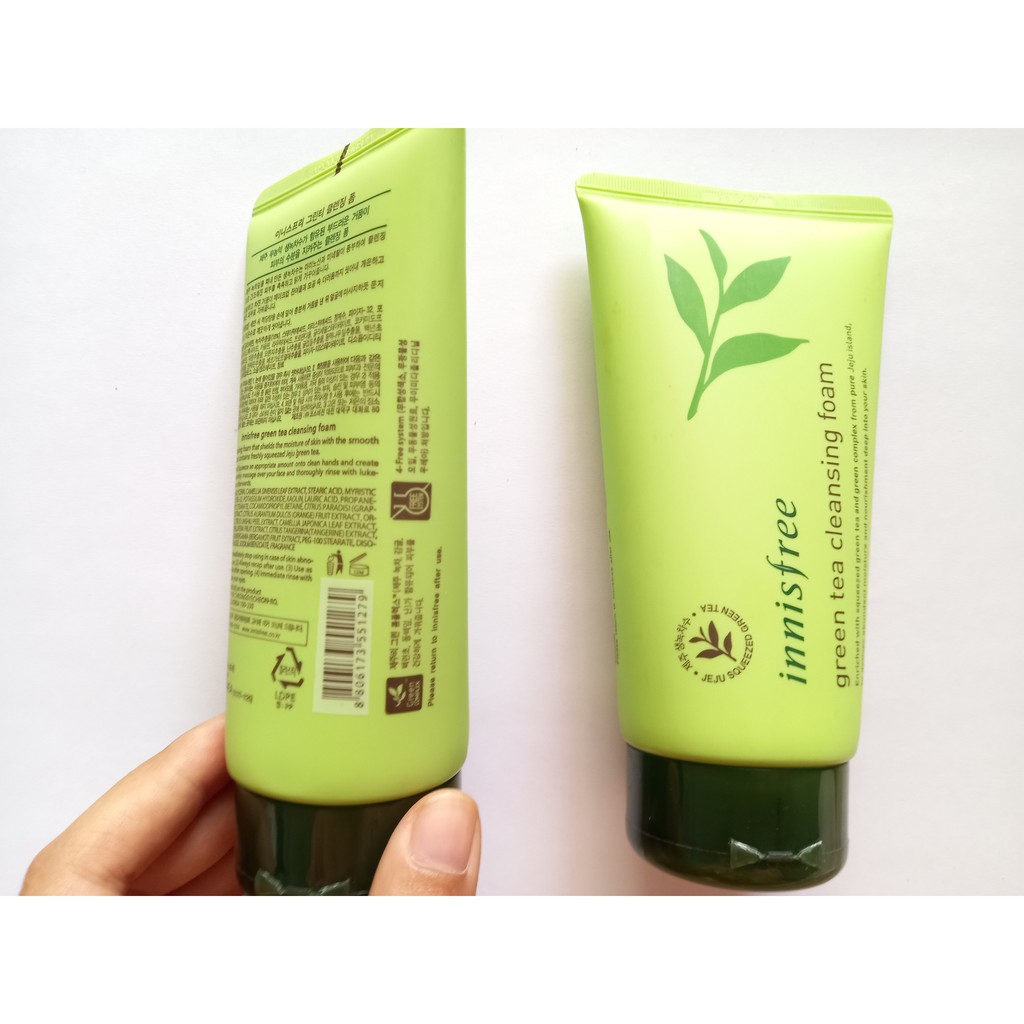 Sữa rửa mặt trà xanh innisfree + TẶNG CHÌ KẺ CHÂN MÀY.