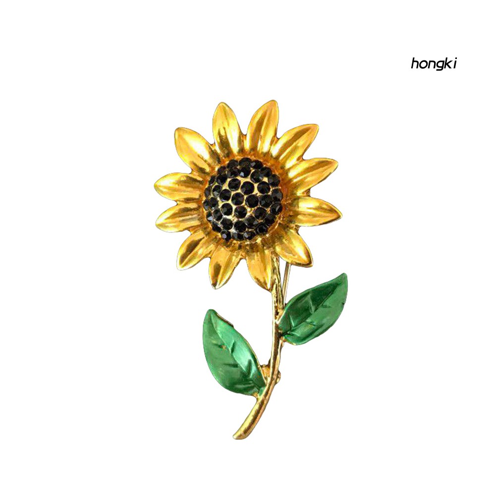 Ghim Cài Áo Hình Hoa Hướng Dương Đính Đá Nhân Tạo Thời Trang Cho Nữ