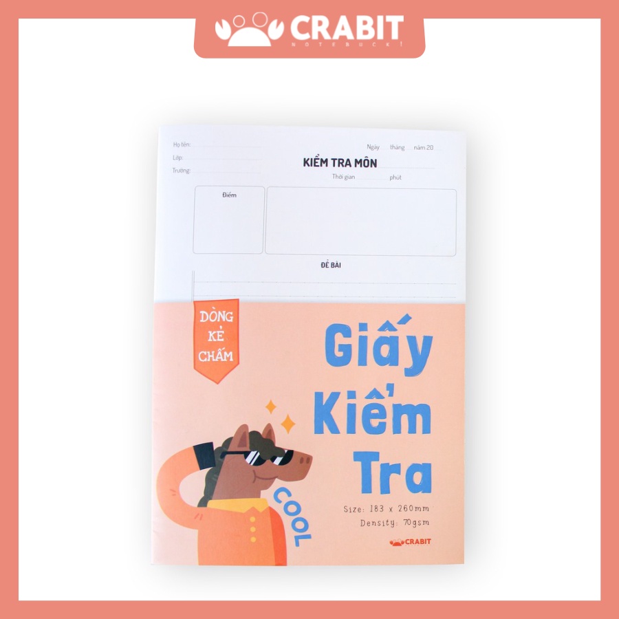 Tập 15 Giấy kiểm tra đôi Crabit - Ruột kẻ ngang chấm - Bìa Ngựa Cool