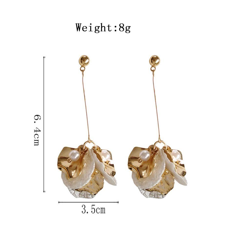 Bông Tai Dáng Dài Hình Cánh Hoa Tua Rua Phong Cách Kỳ Nghỉ