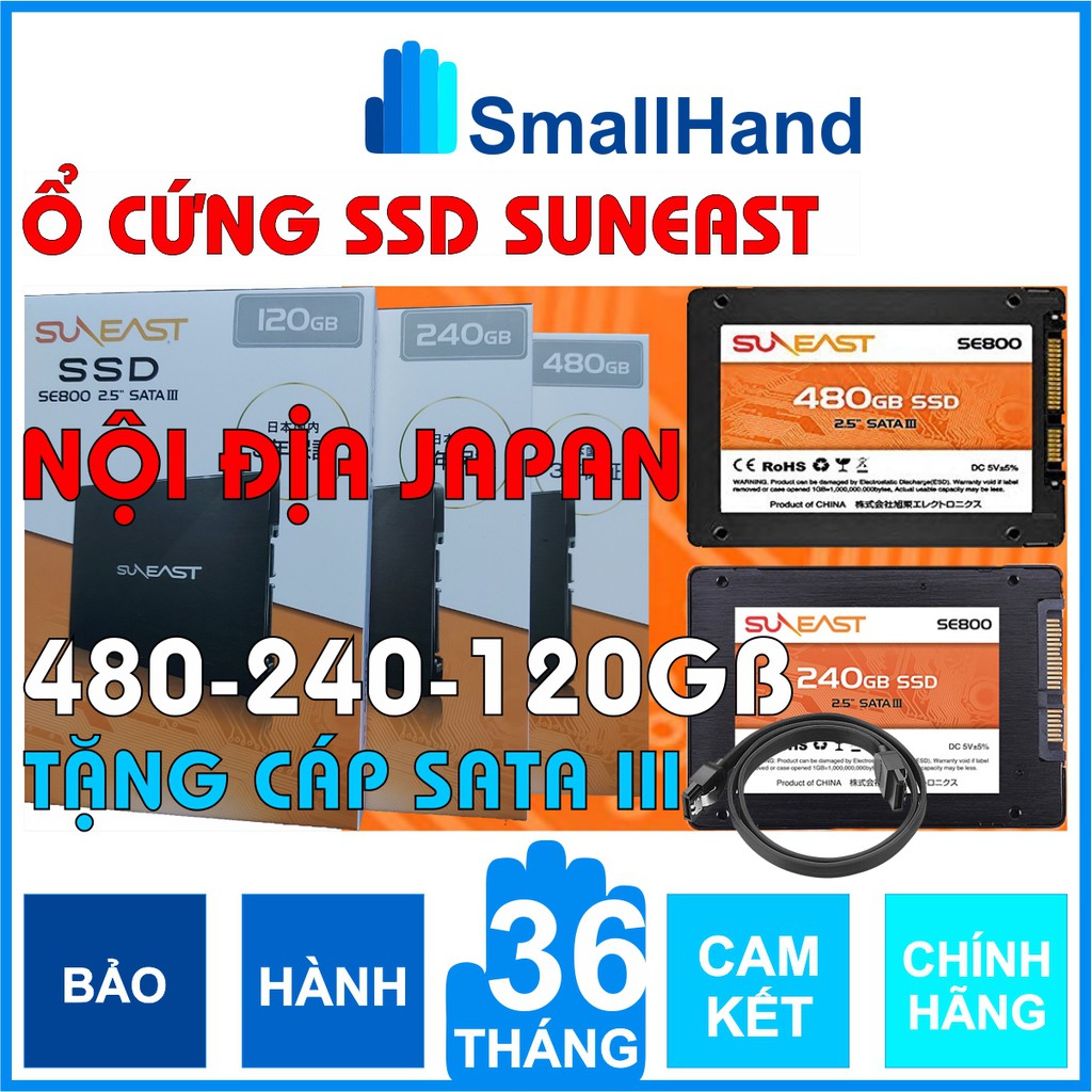 Ổ cứng SSD SunEast 480GB/240GB/120GB nội địa Nhật Bản – CHÍNH HÃNG – Bảo hành 3 năm – Tặng cáp dữ liệu Sata 3.0