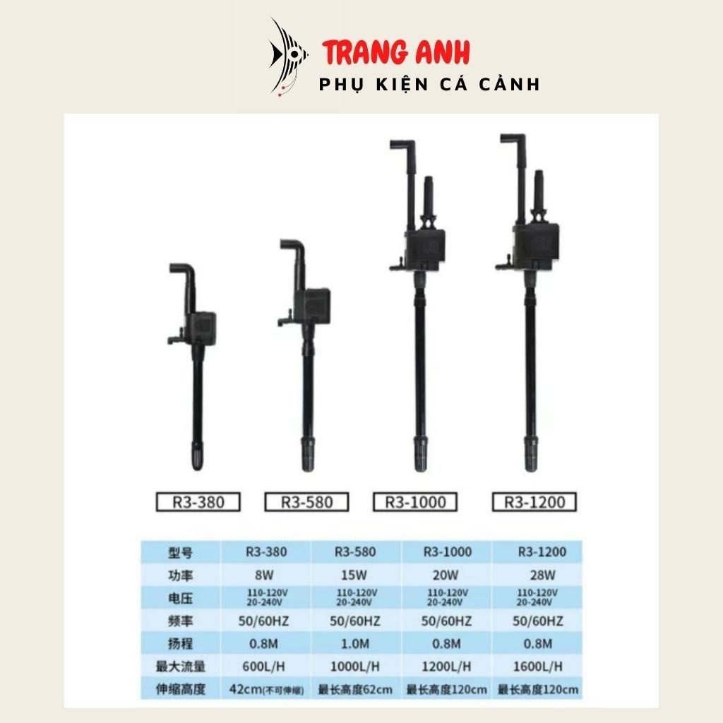 [Mã PET20K giảm 20K đơn 250K] Máy bơm lọc nước hồ cá cảnh Minjiang R3-3 R3-580, R3-1000, R3-1200 máy bơm bể cá 3 trong 1