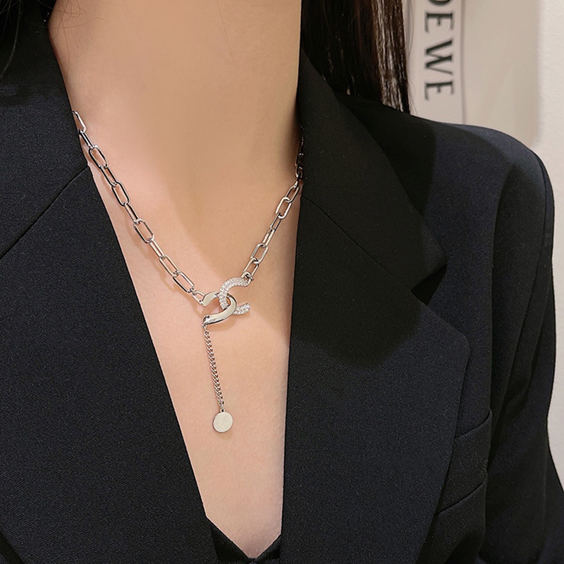 Dây Chuyền Dài Mặt Hình Học Tua Rua Đính Đá Phong Cách Nhật Hàn Độc Đáo