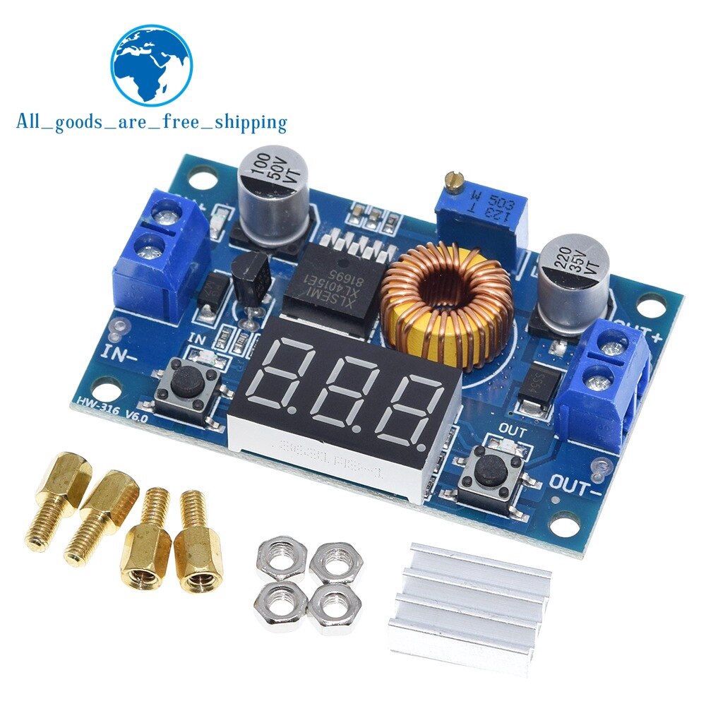 Mô-Đun Giảm Áp Tzt Xl4015 5a 75w Dc-Dc + Mô Đun Vôn Kế Led