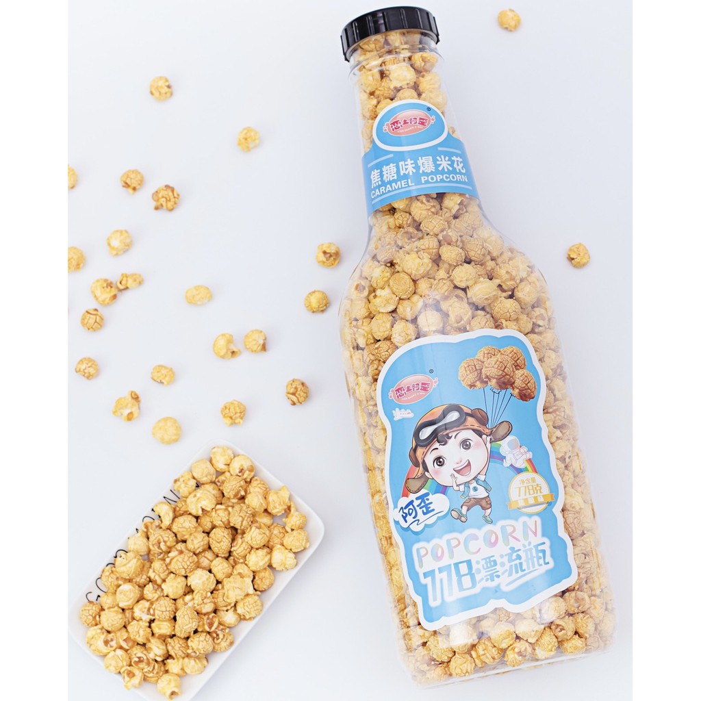 Chai bắp rang bơ  vị caramen siêu to khổng lồ Chai 778g cao 53CM