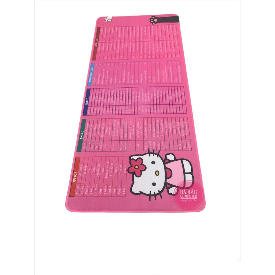 Lót Di Chuột Phím Tắt Văn Phòng Màu Hồng HELLO KITTY 80 * 30cm / 30 * 25cm