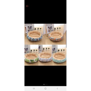 nệm ngủ tròn hình thú cho chó mèo size 20kg tặng gối nằm
