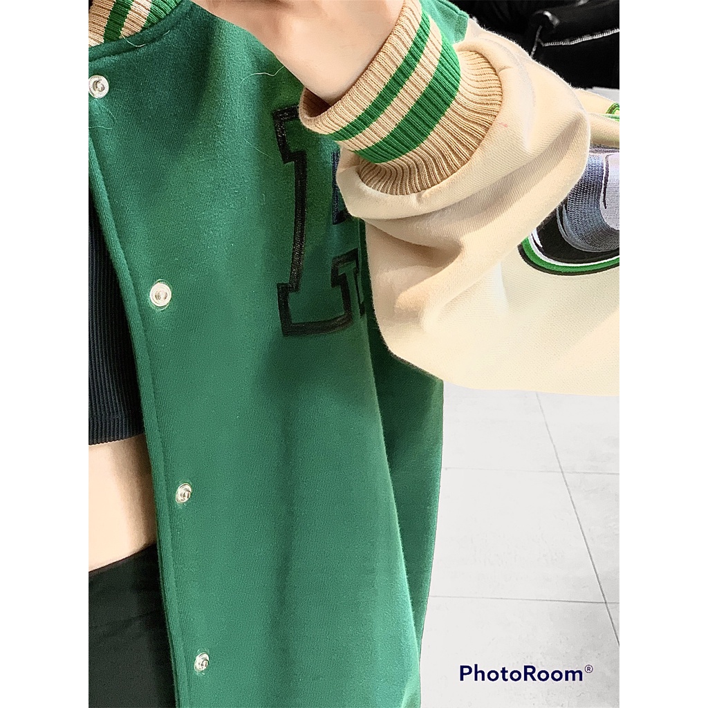 Anniegals - Áo khóac bomber bóng chày phối màu - Billards Club Vasity