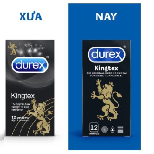 Bao cao su Durex Kingtex, size 49mm, Hộp 12 cái, Durex Kingtex ôm sát,Tăng cảm xúc mãnh liệt