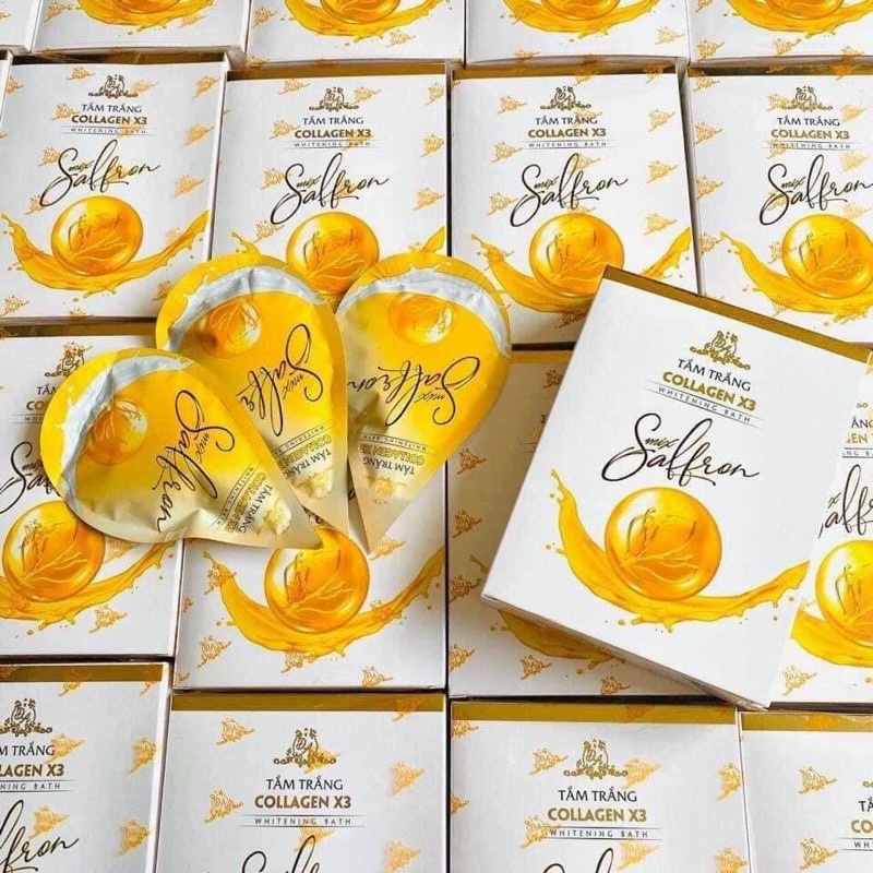 Tắm trắng Collagen X3 chính hãng Mỹ Phẩm Đông Anh - Tắm trắng Mix Saffron Luxury X3 ( hộp 3 gói )